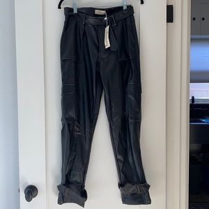 Faux Leather Joggers